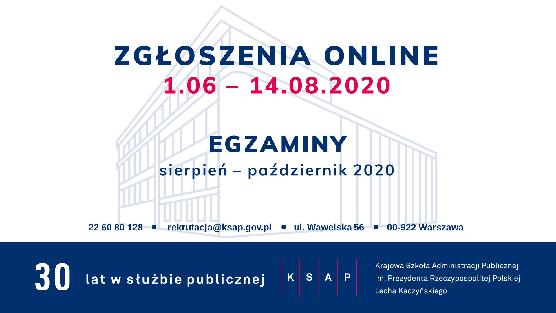 Ulotka informująca o rekrutacji do KSAP. Zgłoszenia do 14 sierpnia, egzaminy sierpień - październik