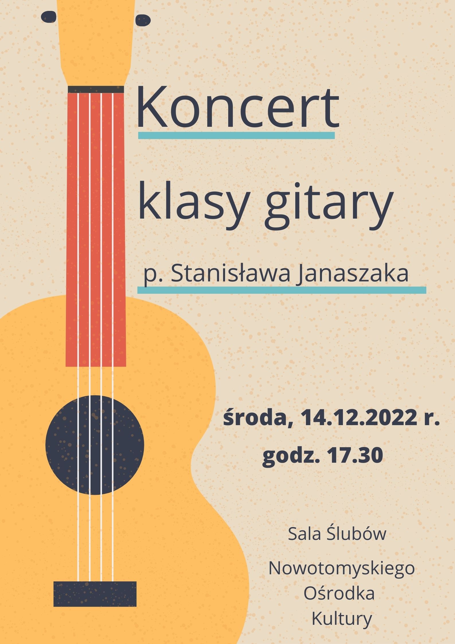 Plakat koncert klasy gitary