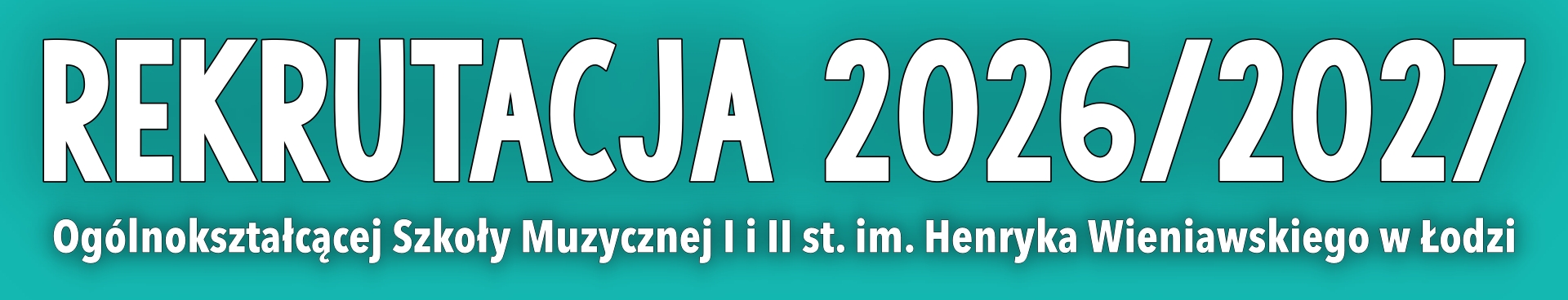 Grafika rekrutacyjna na zielonym tle biały tekst 