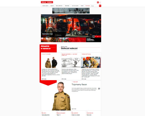 Fragment nowej strony „Przeglądu Pożarniczego” – zrzut ekranu