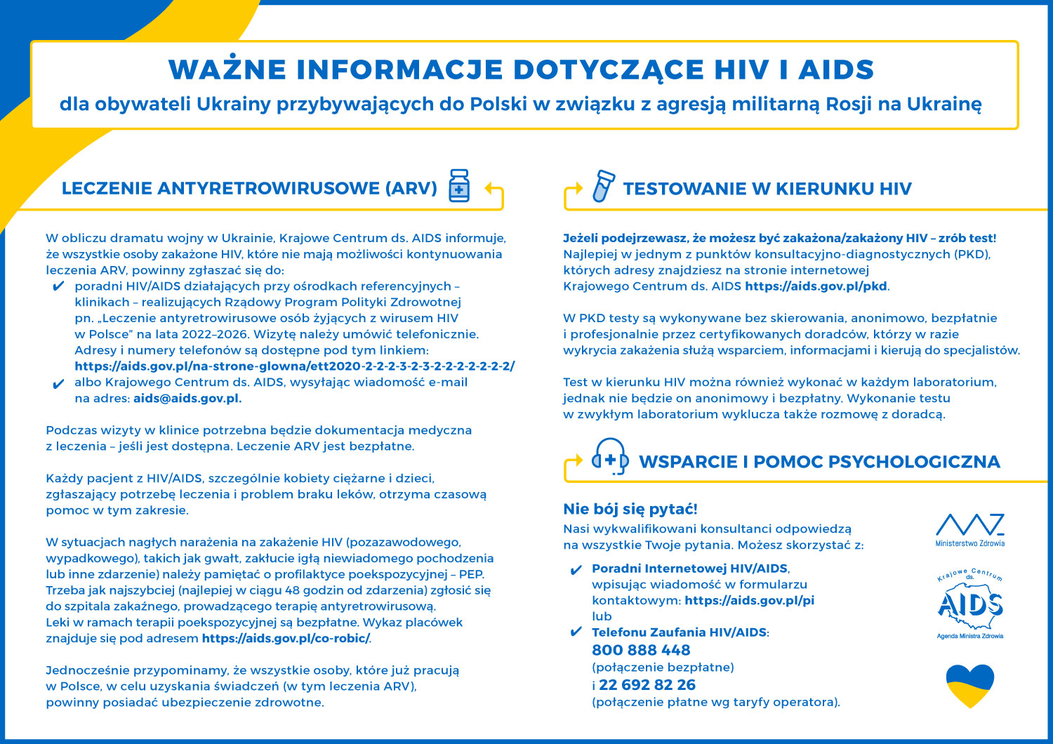 Ukraina ulotka HIV AIDS PL