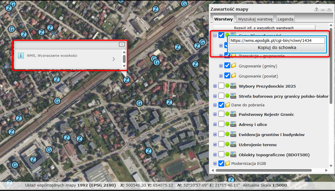 Zwracanie informacji o obiektach w usługach WMS nie we wszystkich skalach