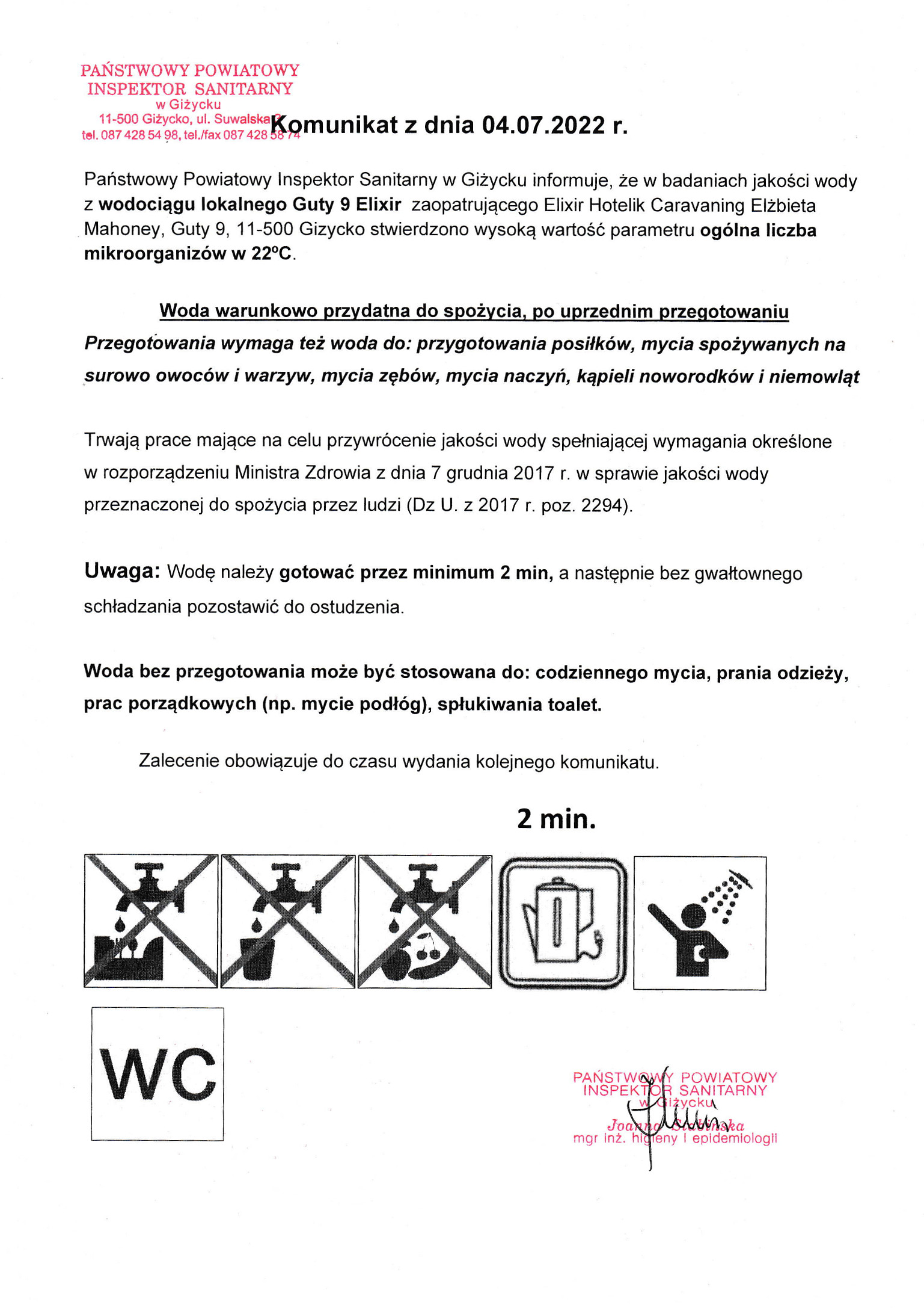 Komunikat z dnia 04.07.2022