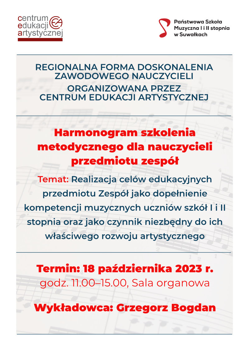 Plakat: Szkolenie metodyczne dla nauczycieli