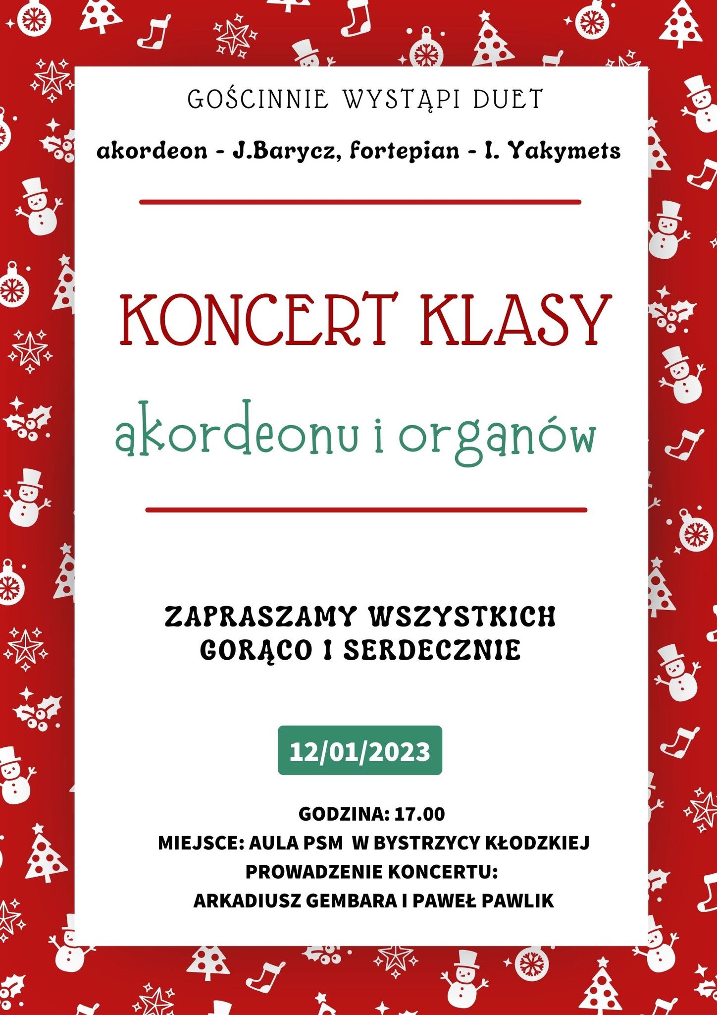 Koncert klasy akordeonu i organów