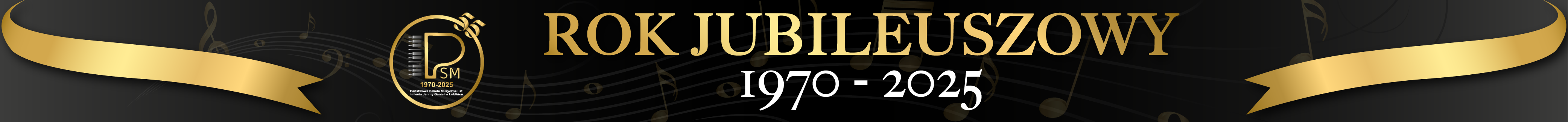 Baner przedstawia jubileuszowe logo PSM oraz informacje o roku jubileuszowym