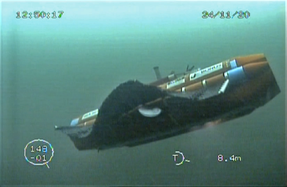 NOA vehicle in AUV autonomous mode during taxiing manoeuvre - camera view of the assisting robot 