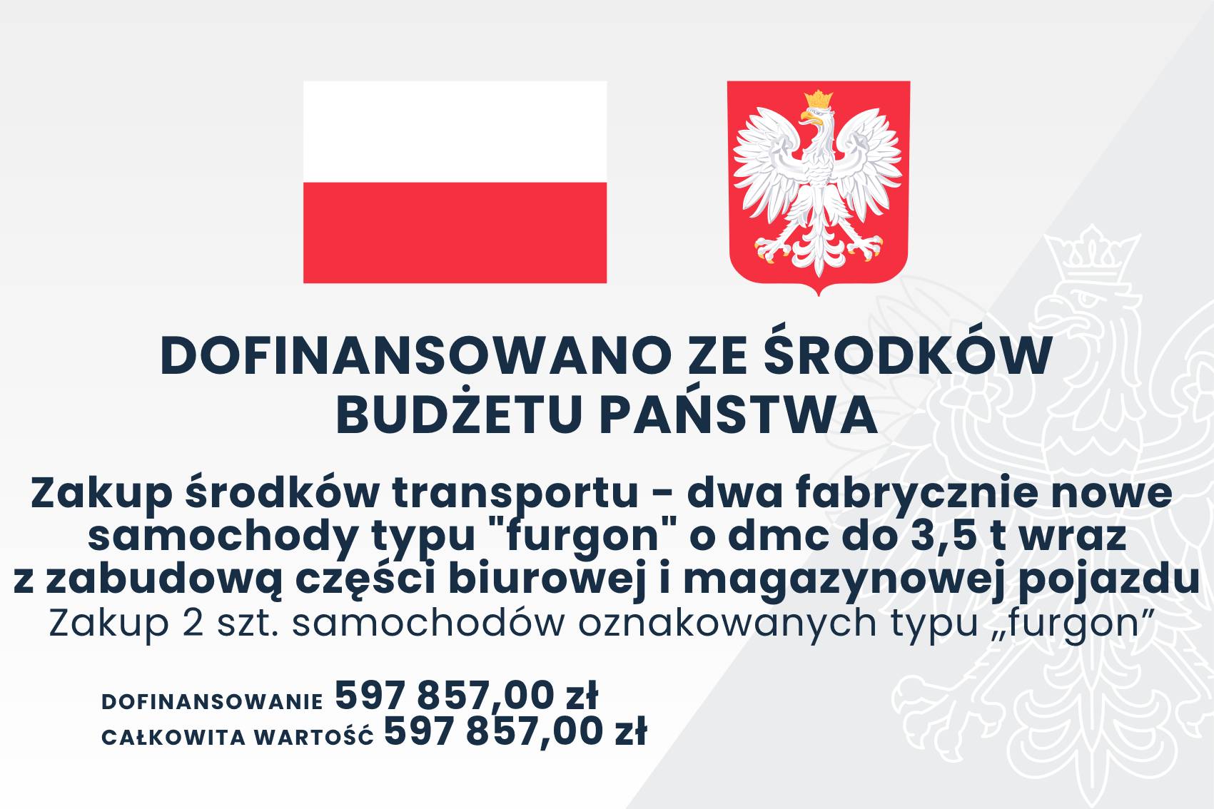 zakup 2 szt samochodów oznakowanych typu „furgon”