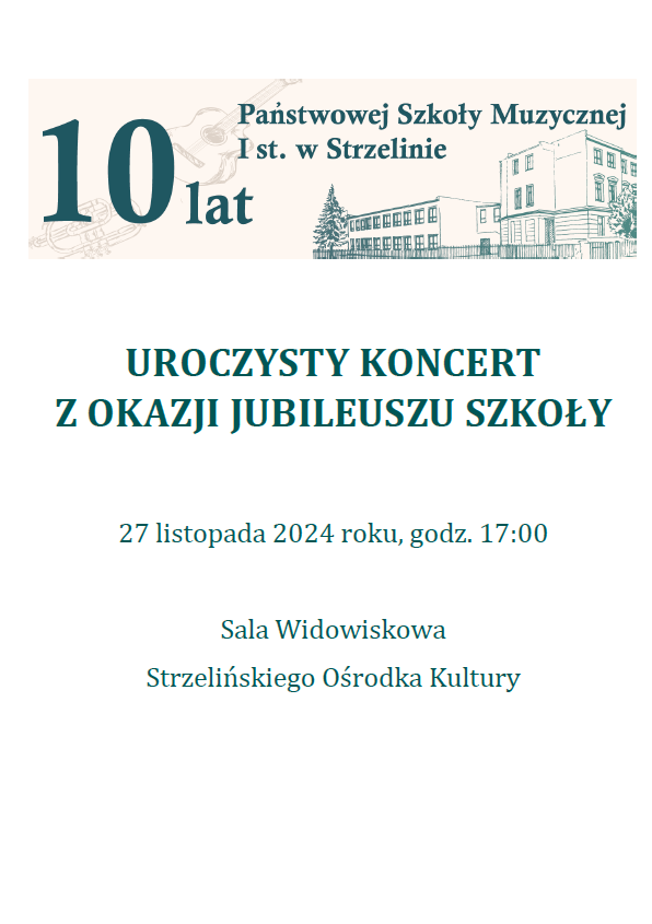 Zdjęcie przedstawia program Koncertu z okazji Jubileuszu Szkoły