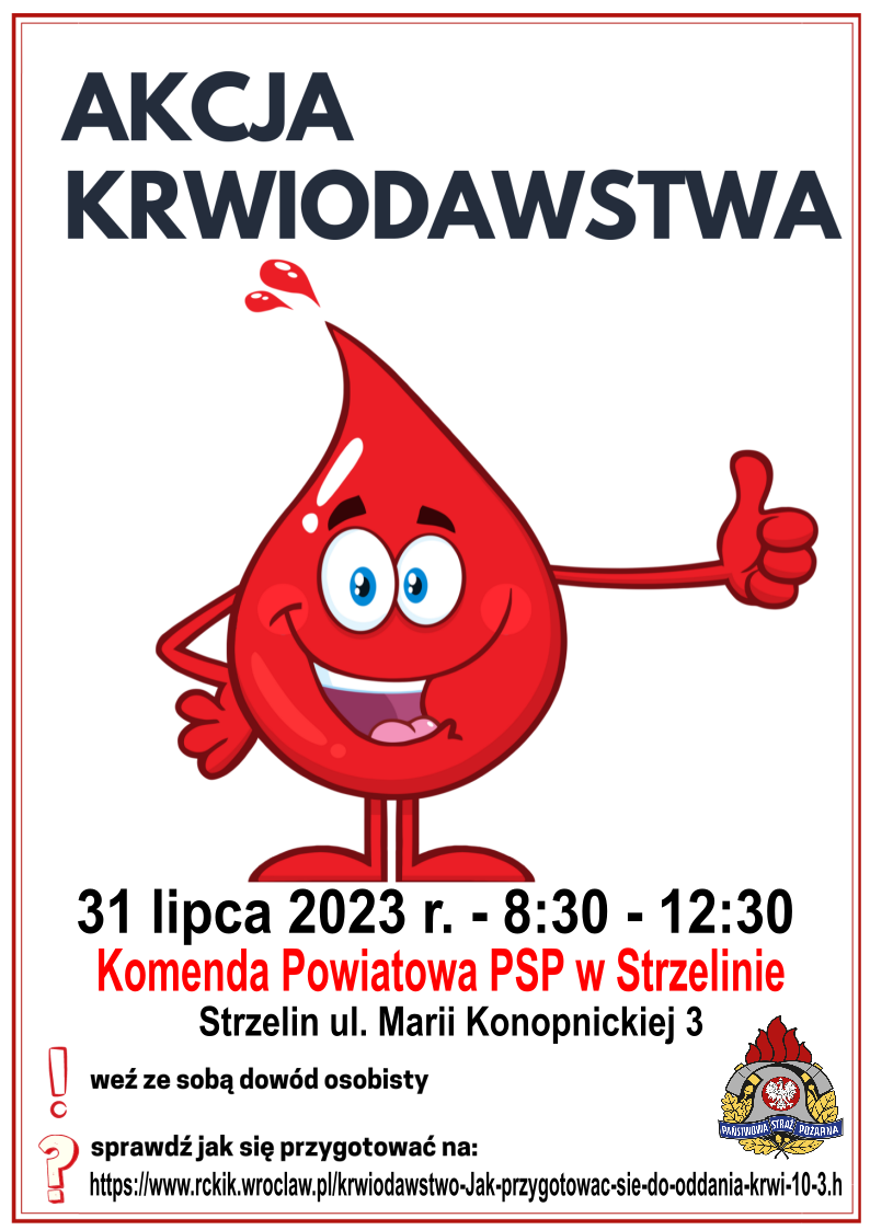 Plakat akcji oddawania krwi
