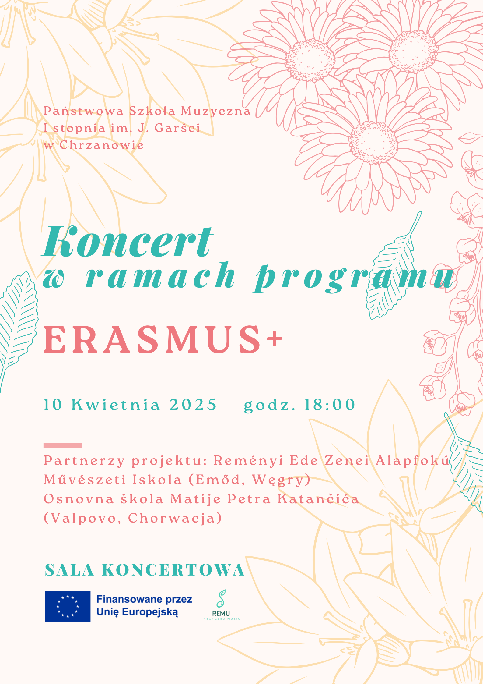 Afisz do koncertu Erasmus