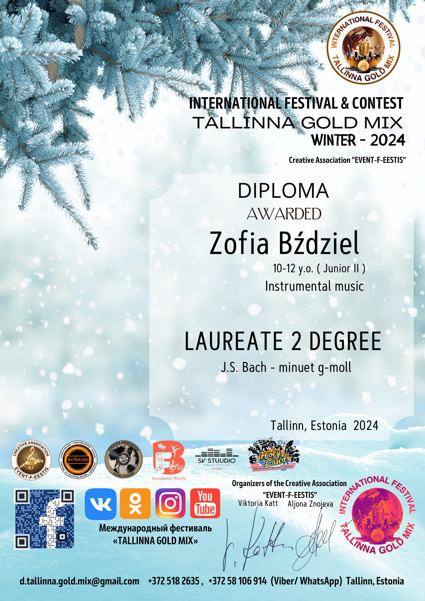 Dyplom - Zofia Bździel