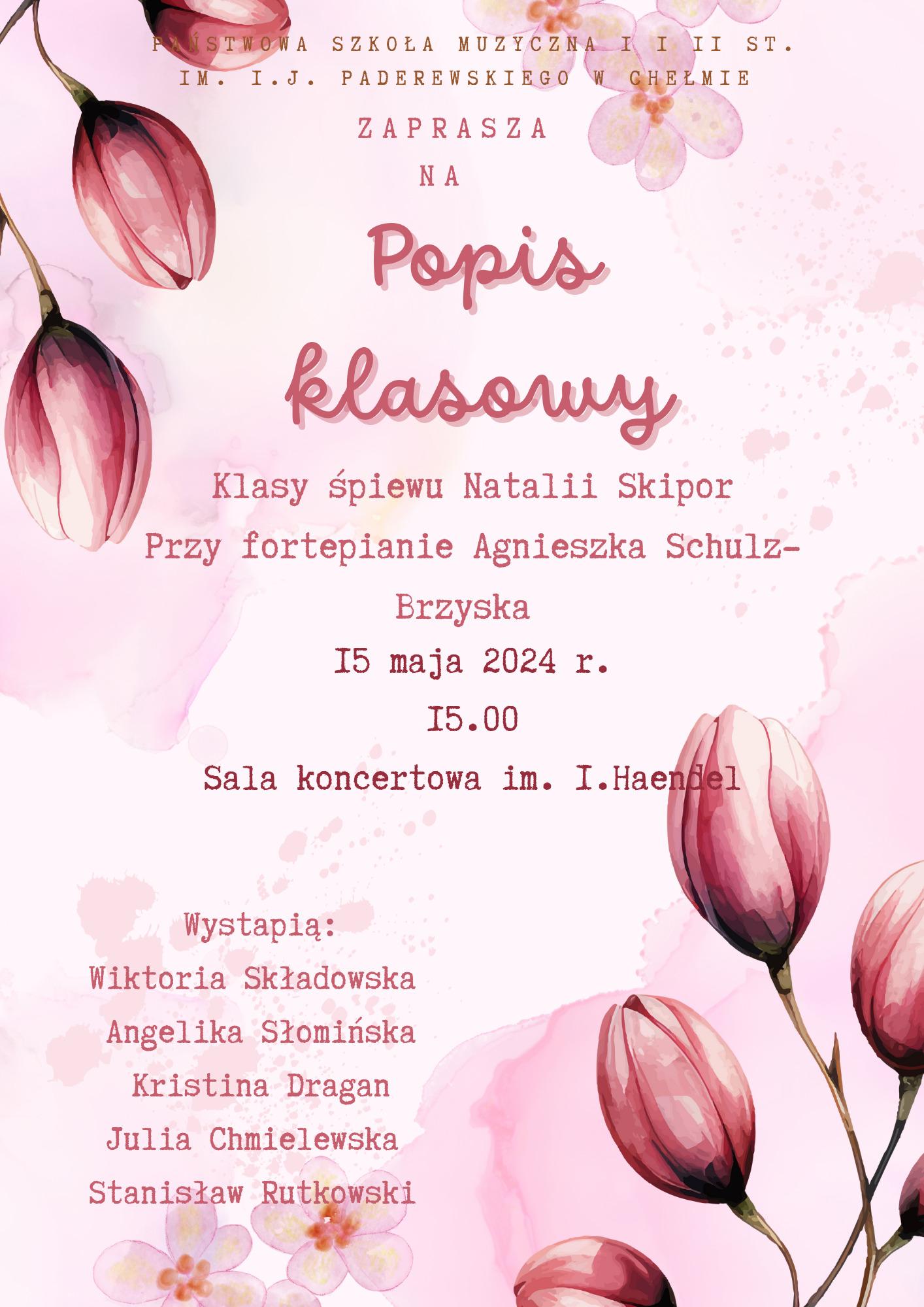 popis klasy śpiewu 15.05.2024