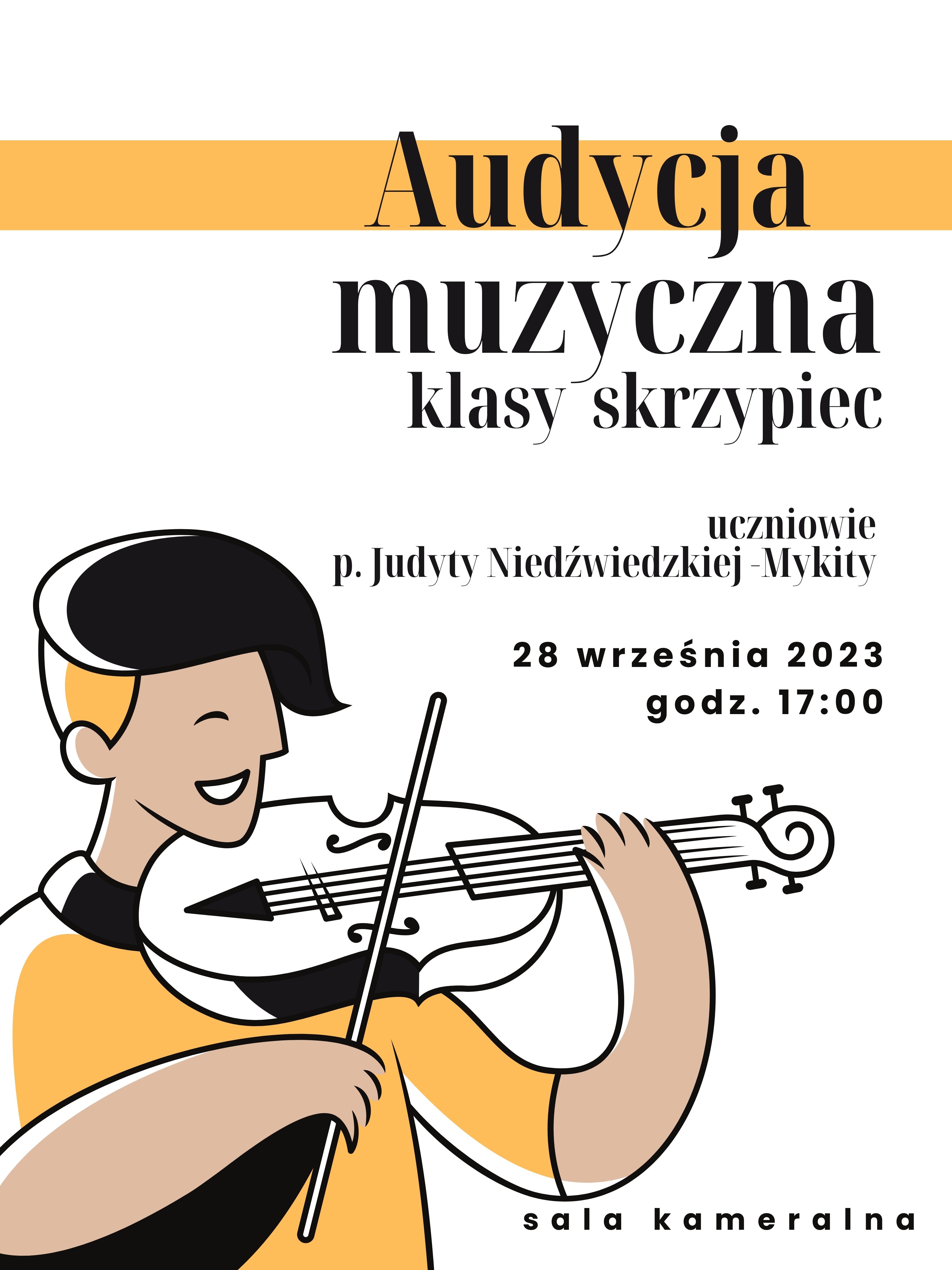 Audycja muzyczna klasy skrzypiec