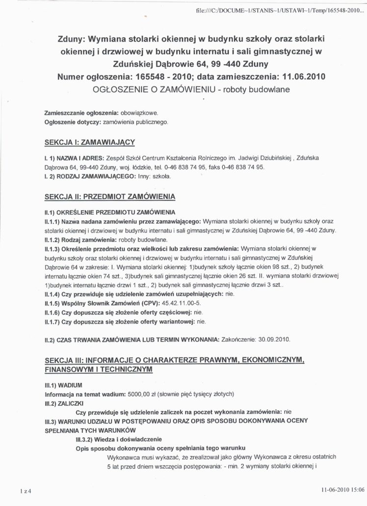 Przetarg ZSP.S.341/2/10