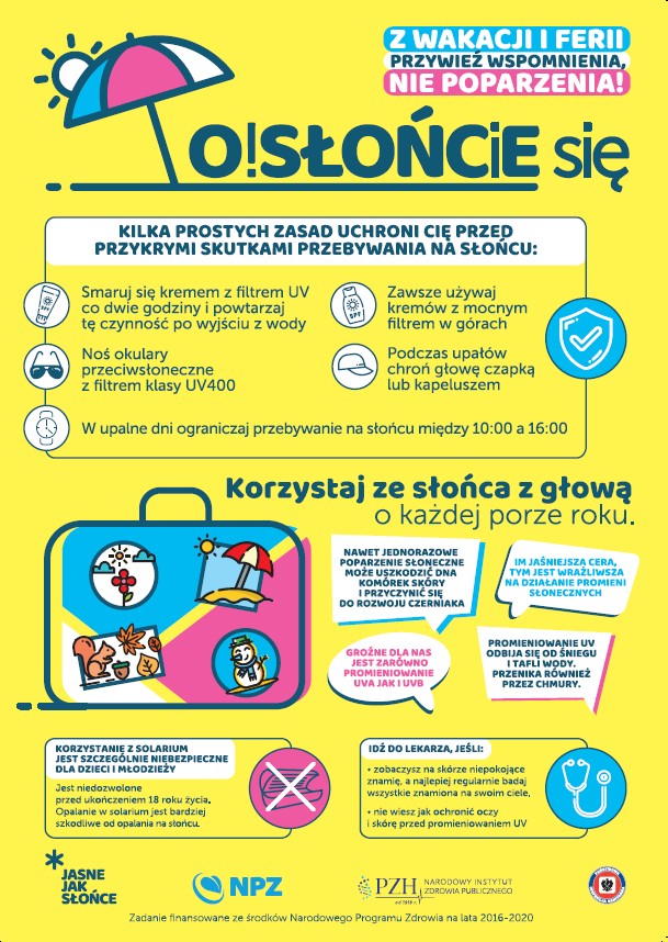 Z wakacji i ferii przywieź wspomnienia, nie oparzenia. 