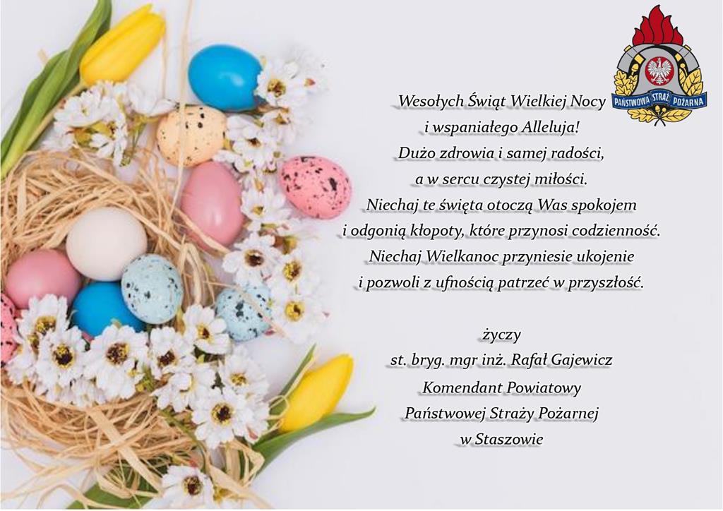 Życzenia Komendanta PSP w Staszowie