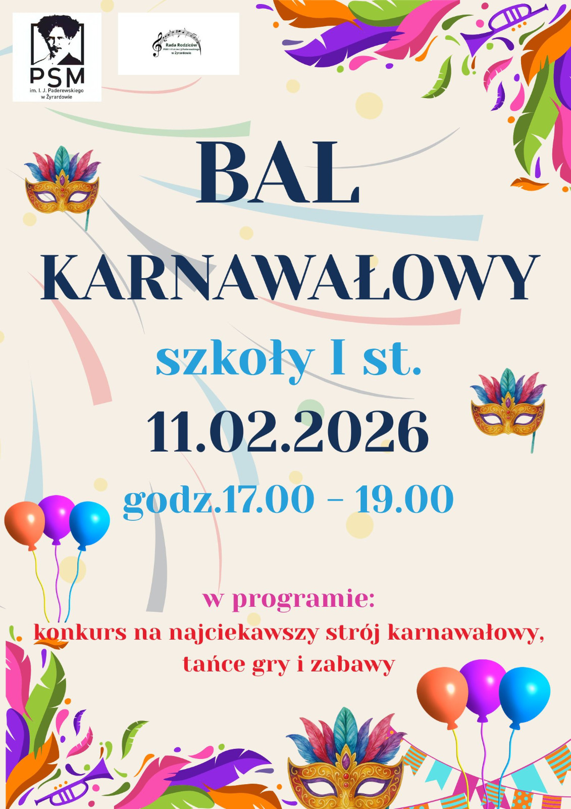 plakat bal karnawałowy