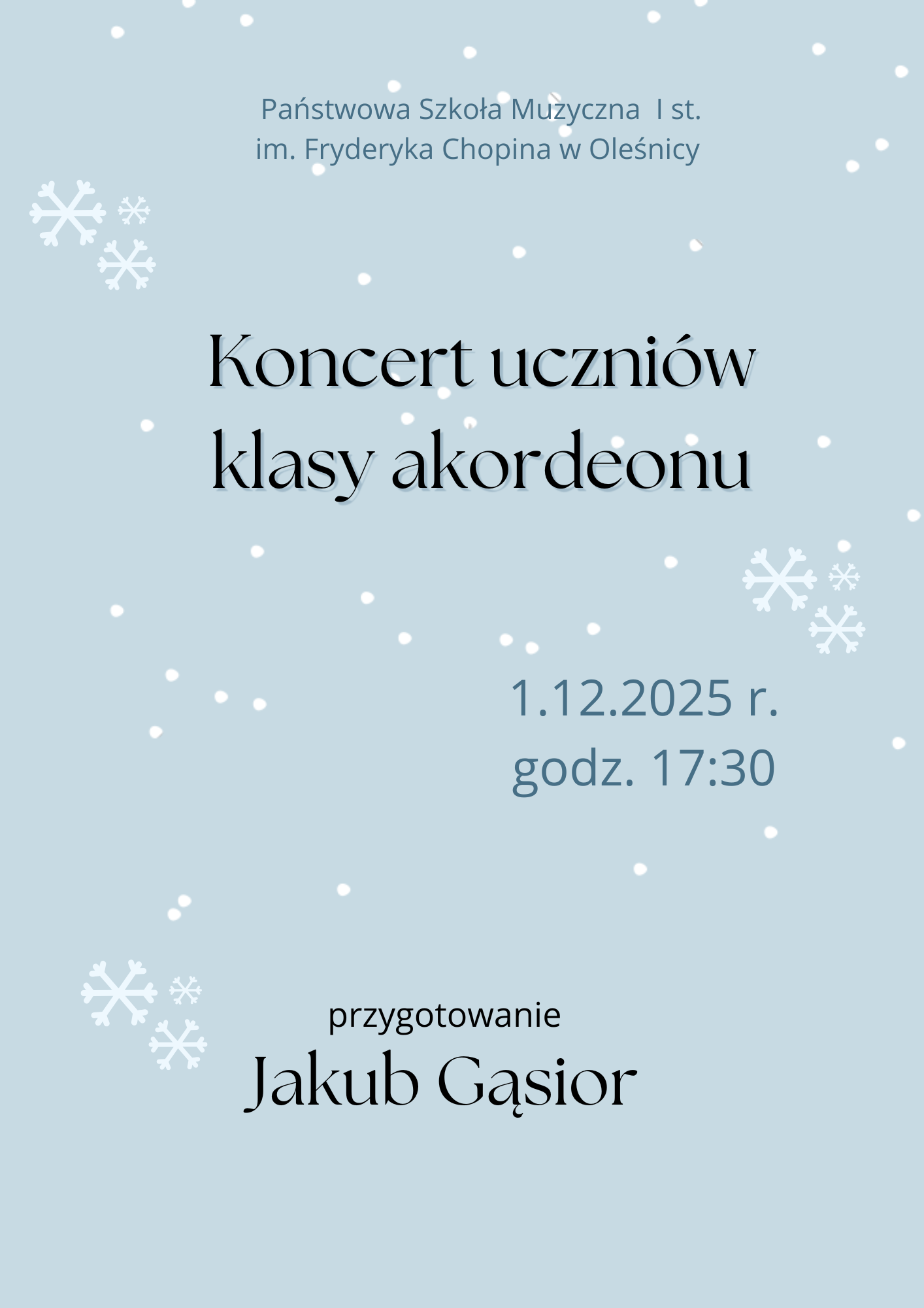 koncert uczniów klasy akordeonu