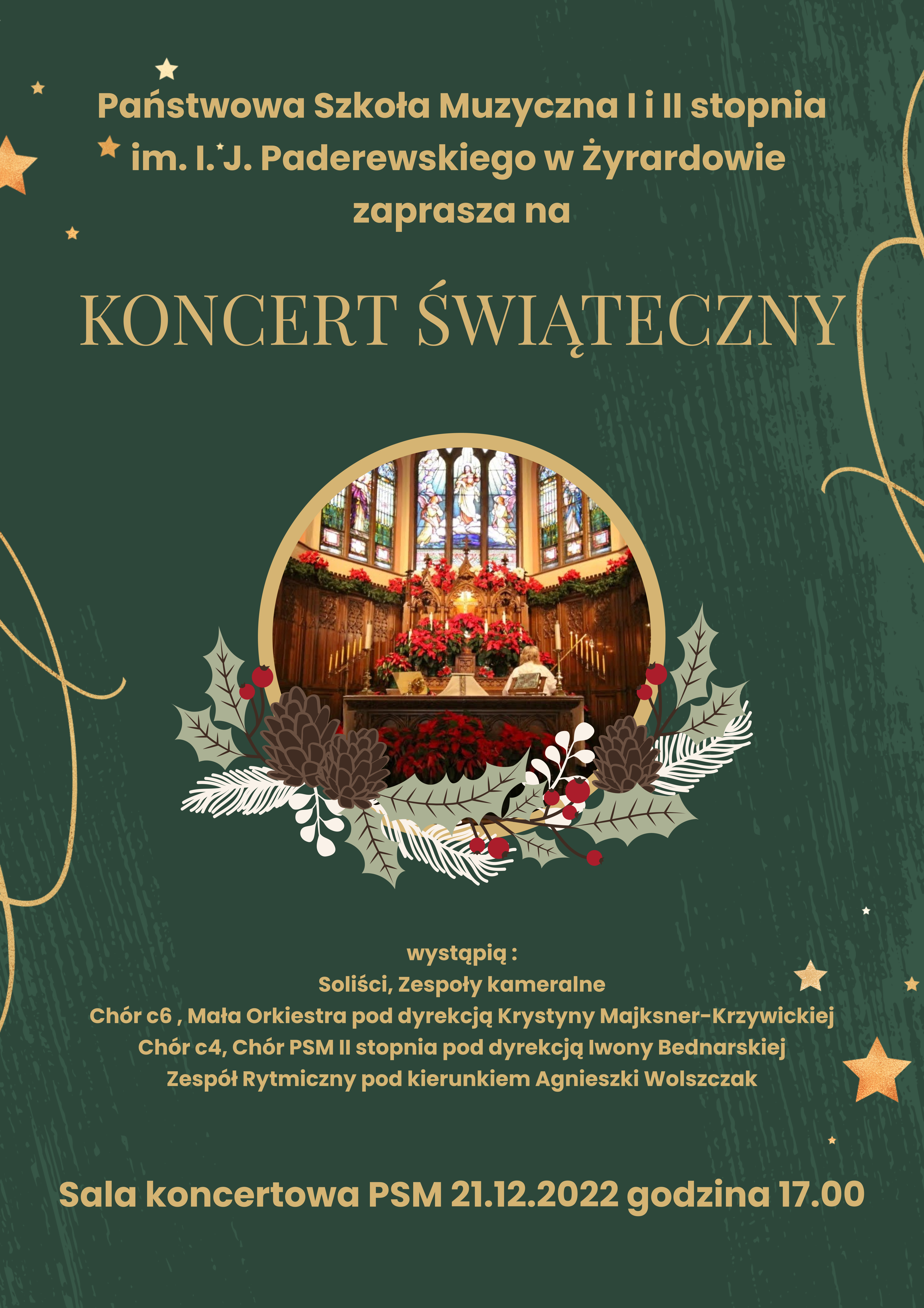 Plakat koncert świąteczny 2022