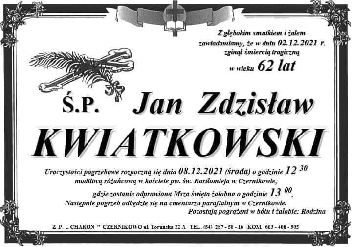 nekrolog śp. Jan Kwiatkowski