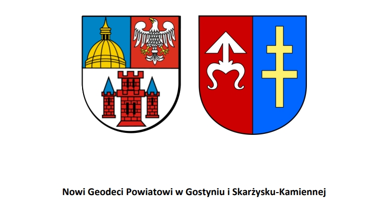 Nowi Geodeci Powiatowi w Gostyniu i Skarżysku-Kamiennej, herb powiatu gostyńskiego i powiatu skarżyskiego