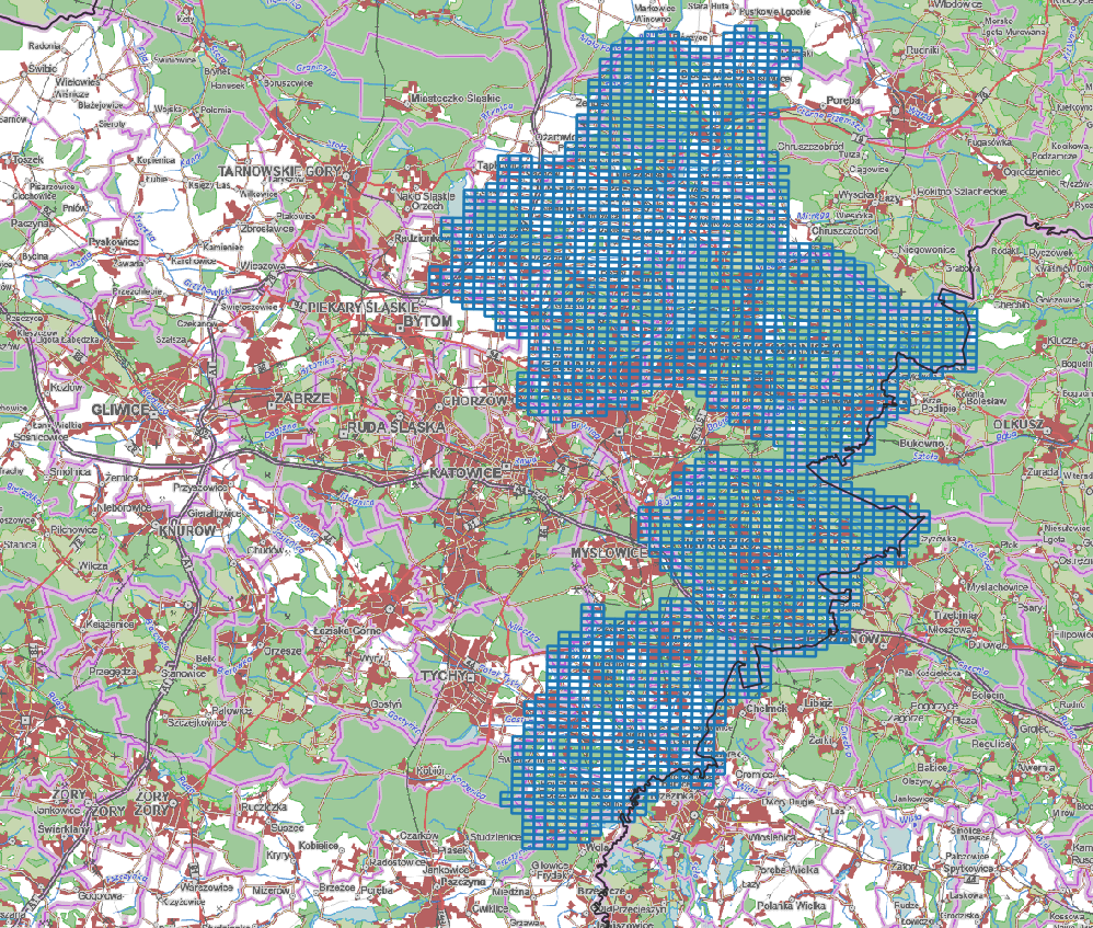 Ilustracja przedstawia zrzut ekranu z zasięgiem nowo przyjętych danych
