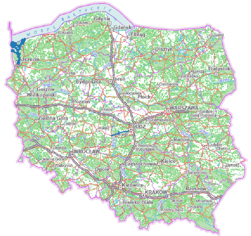 Ilustracja przedstawia zrzut ekranu z zasięgiem nowo przyjętych danych