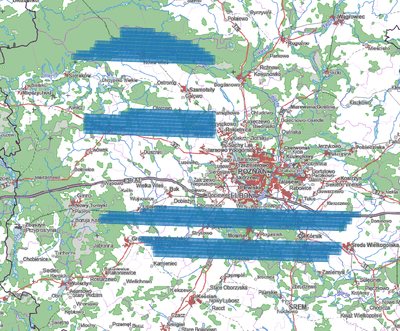 Ilustracja przedstawia zrzut ekranu z zasięgiem nowo przyjętych danych