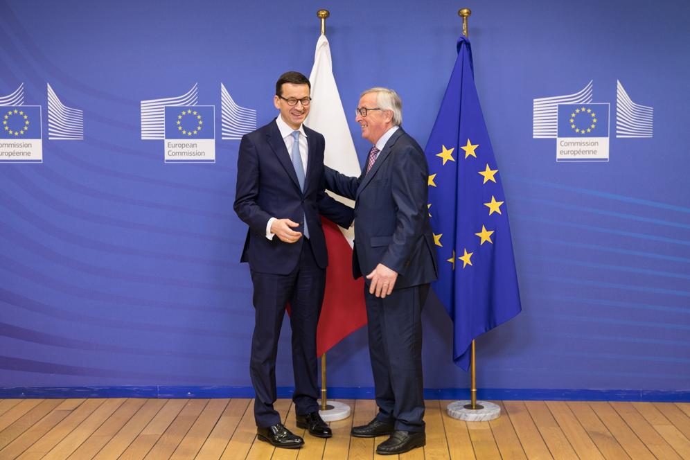 Premier Mateusz Morawiecki i Przewodniczący Jean-Claude Juncker.