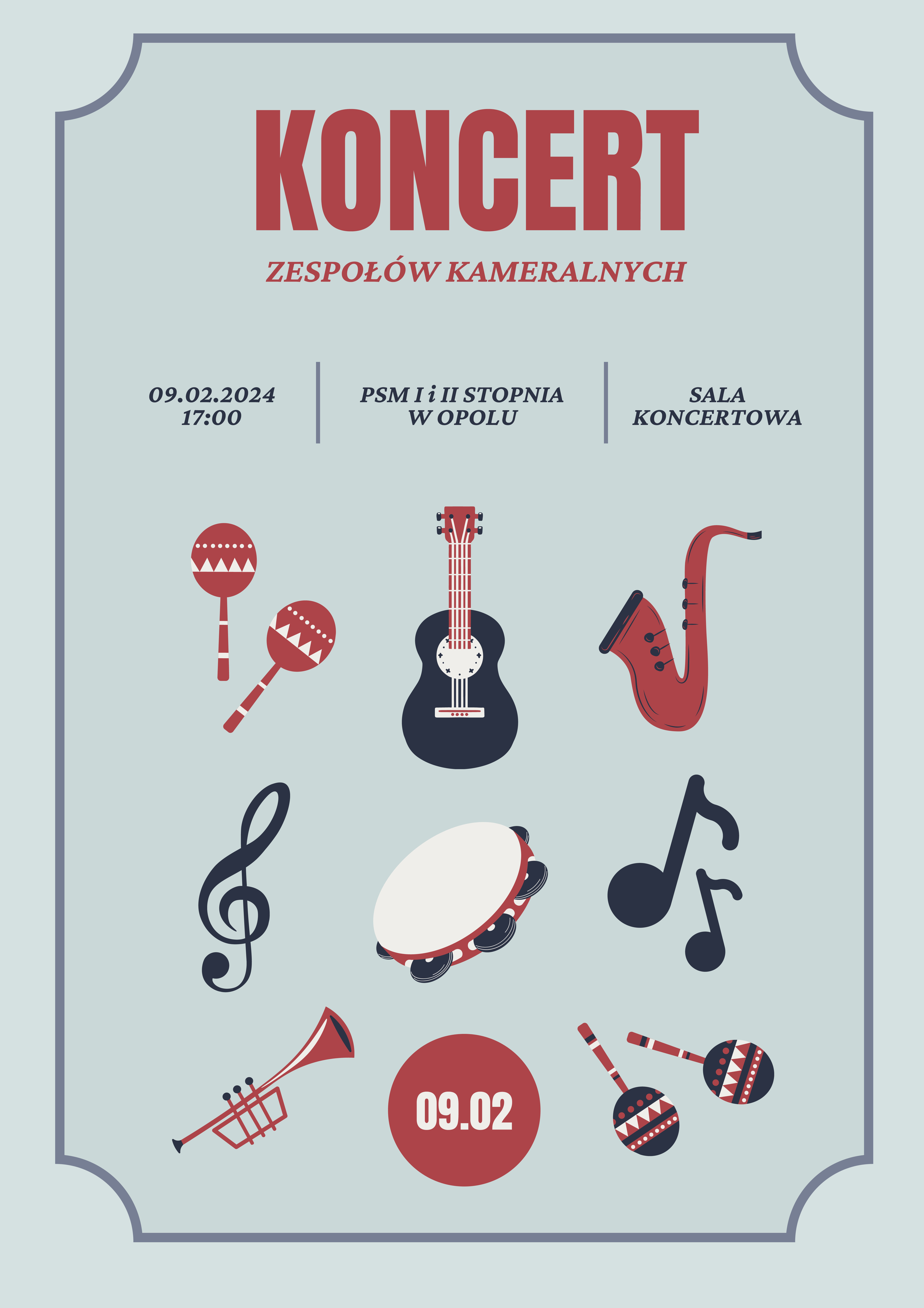 Plakat koncertu zespołów kameralnych