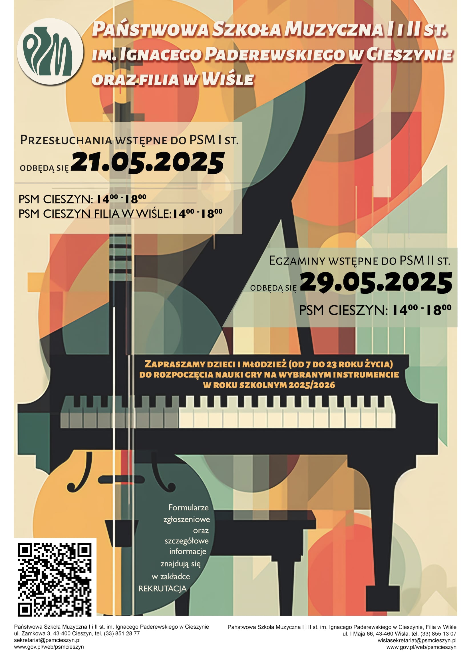 Plakat Rekrutacja PSM 2025/2026