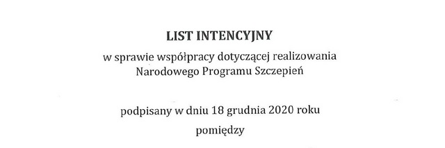 List intencyjny - Narodowy Program Szczepień