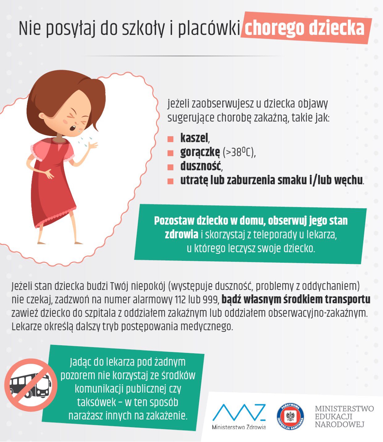 Nie posyłaj do szkoły chorego dziecka