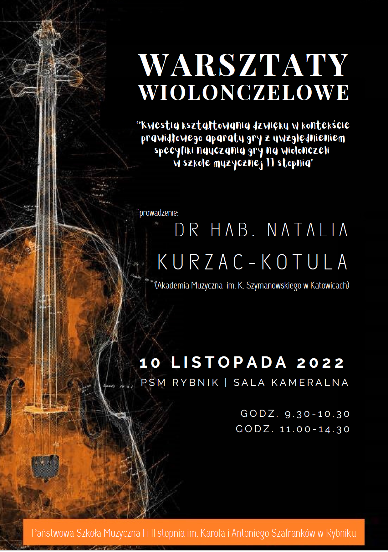 Plakat warsztaty wiolonczelowe