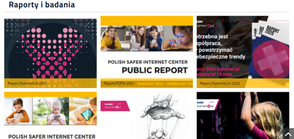  Raporty i badania Safer Internet: https://www.saferinternet.pl/raporty-i-badania.html
