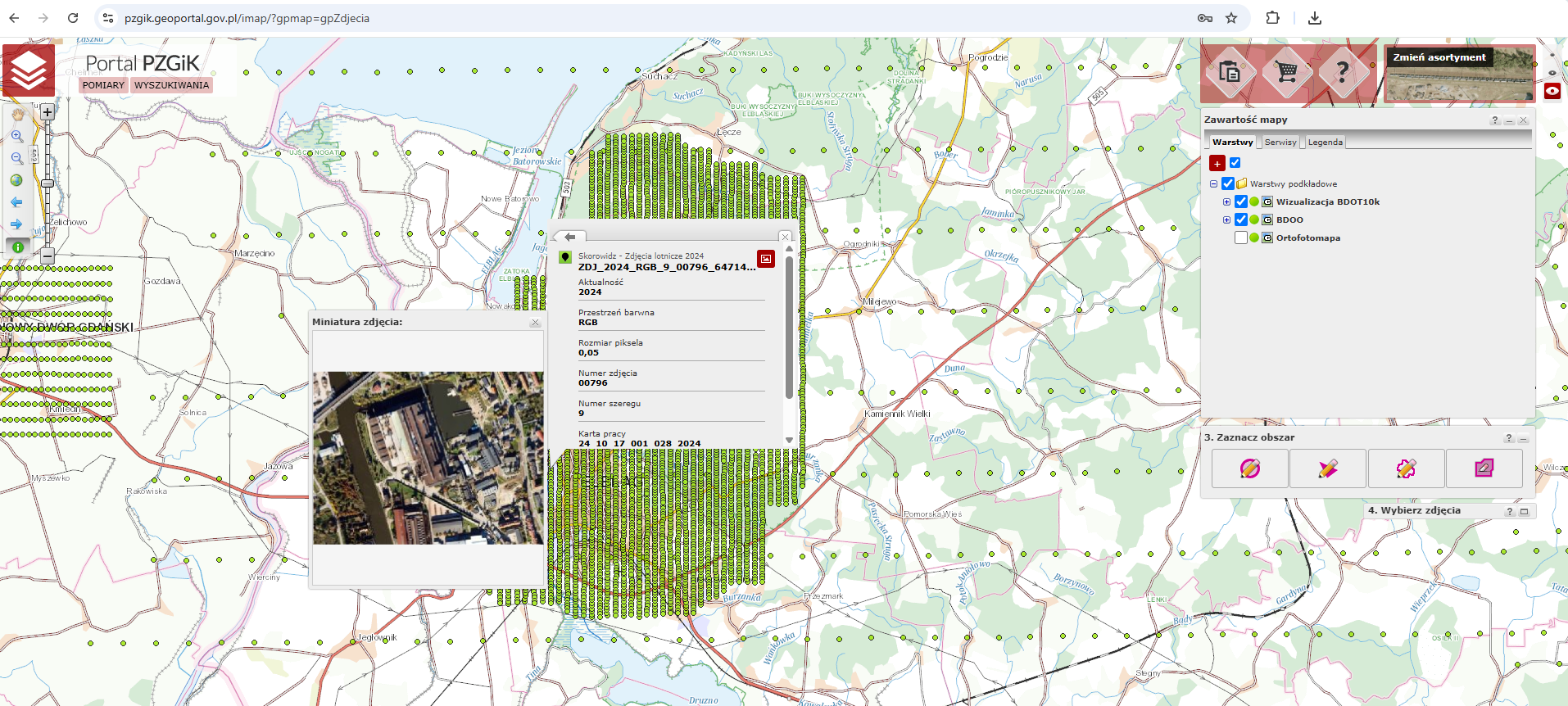 Ilustracja przedstawia zrzut ekranu z portalu pzgik.