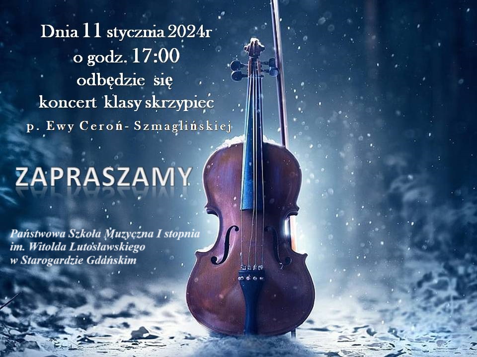 Plakat koncertu klasy skrzypiec