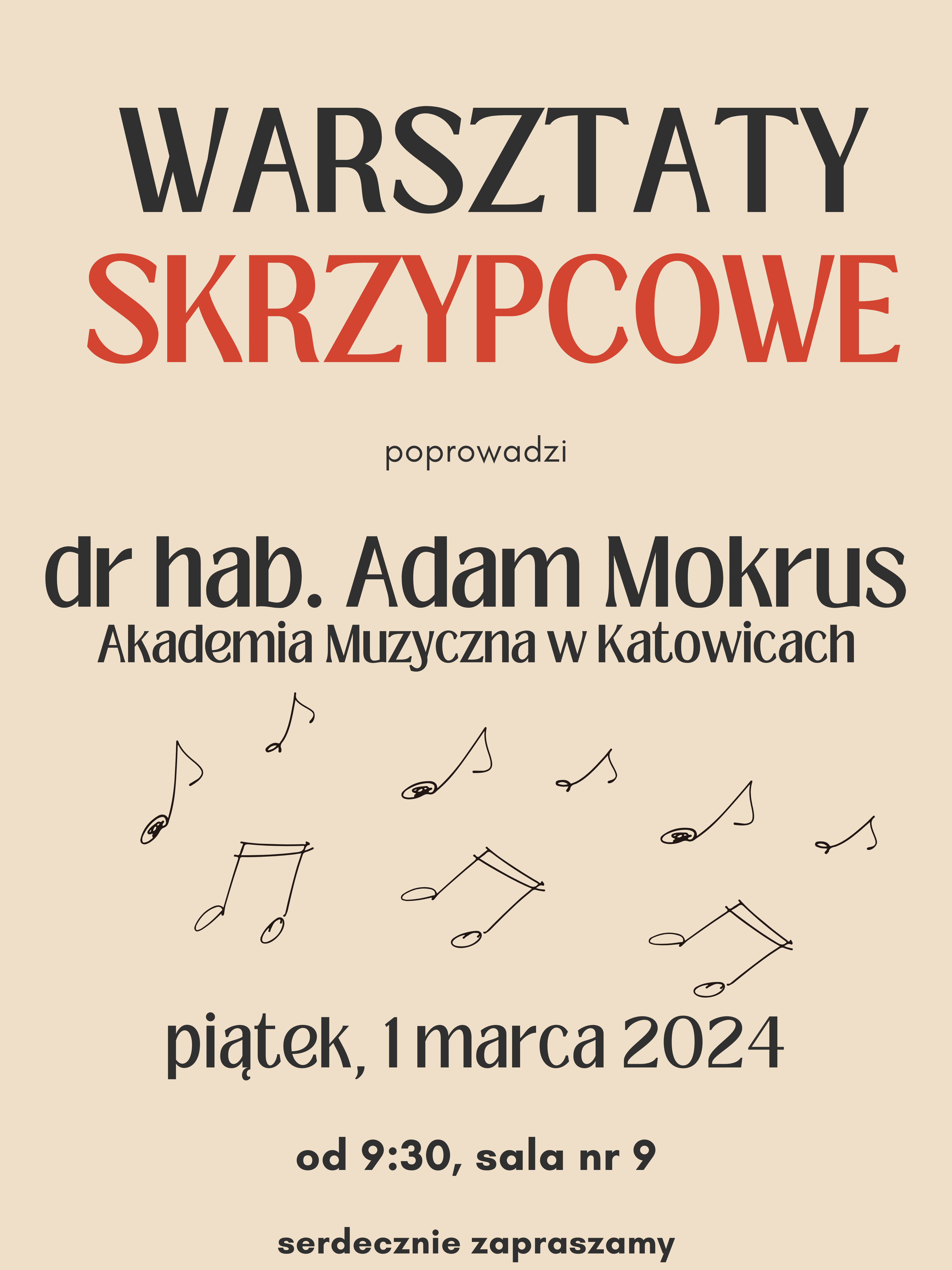Plakat warsztatów skrzypcowych