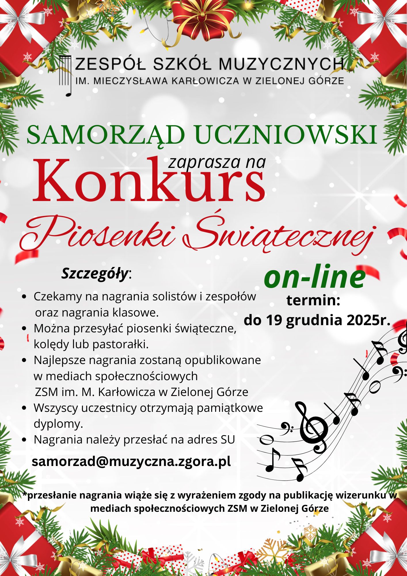 plakat konkurs piosenki świątecznejonline2025
