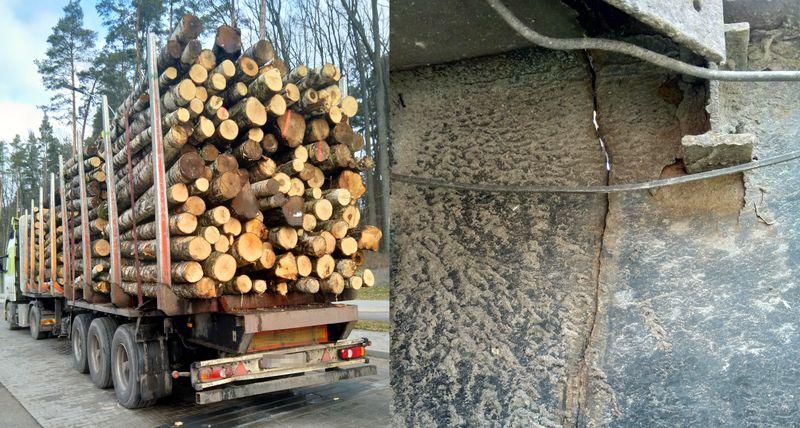 Zatrzymany do kontroli transport drewna przez patrol warmińsko-mazurskiej ITD.