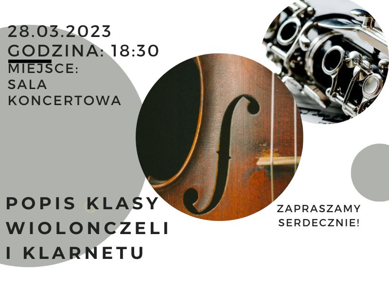 Popis klasy wiolonczeli i klarnetu