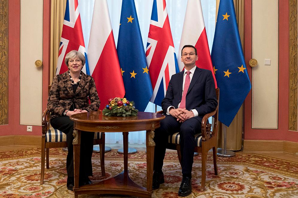 Premier Theresa May i premier Mateusz Morawiecki w Belwederze.