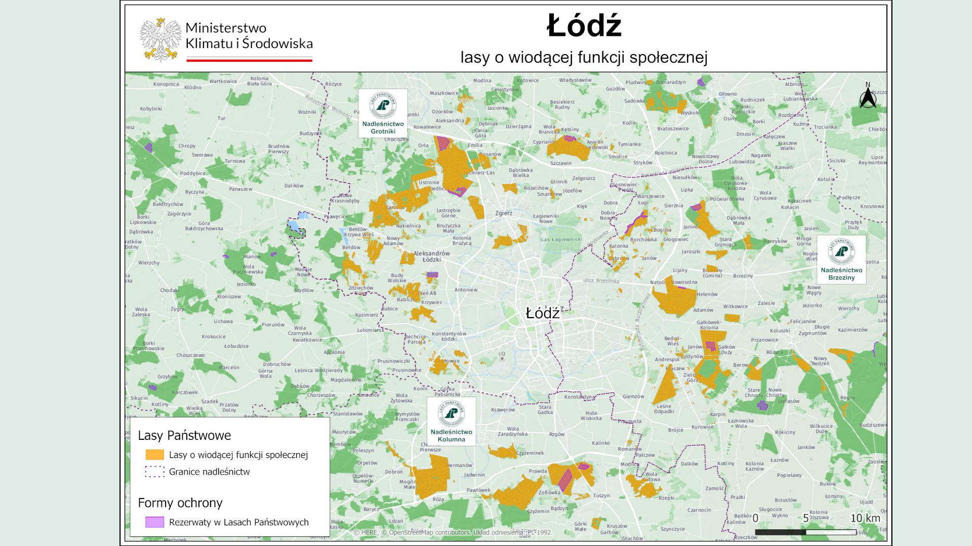 mapa lasy społeczne Łódź