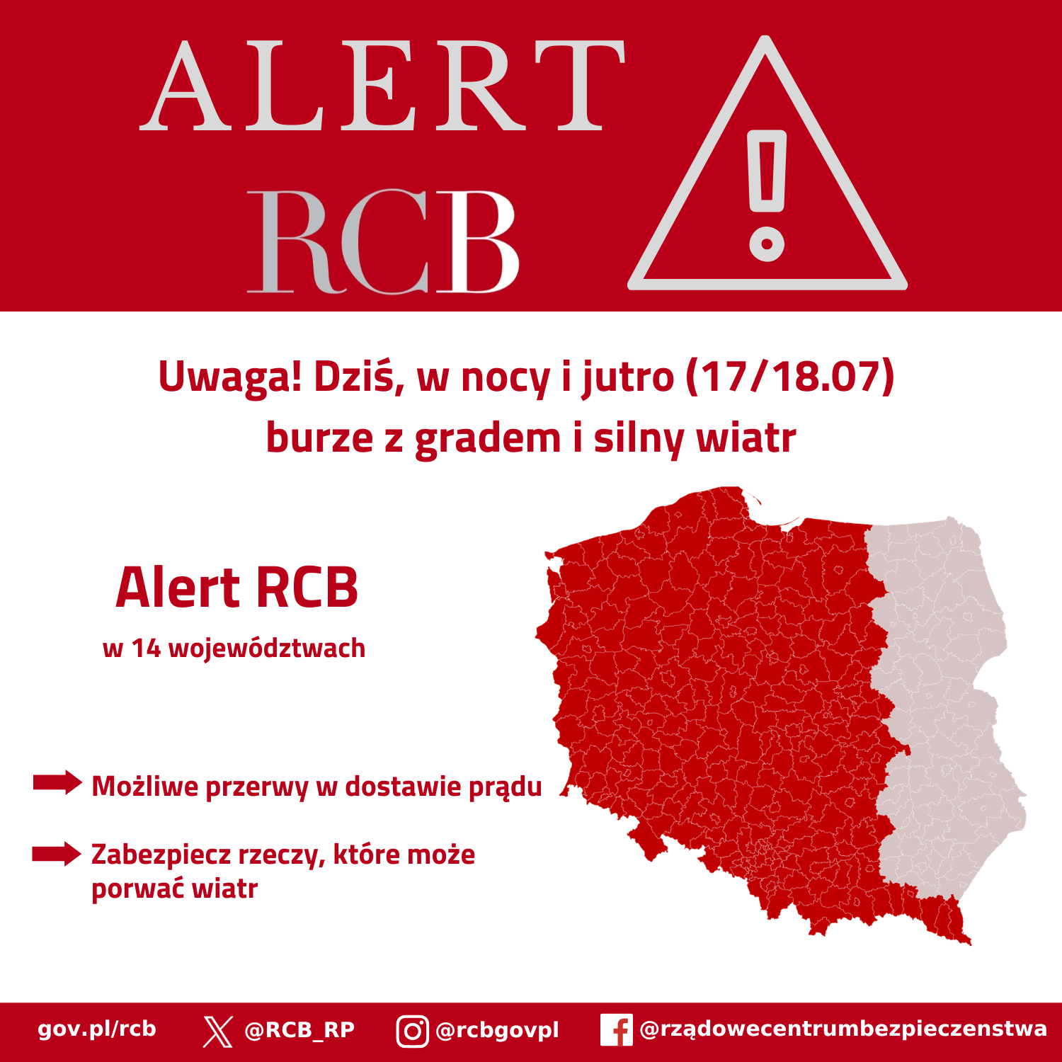 Alert RCB z 17 lipca