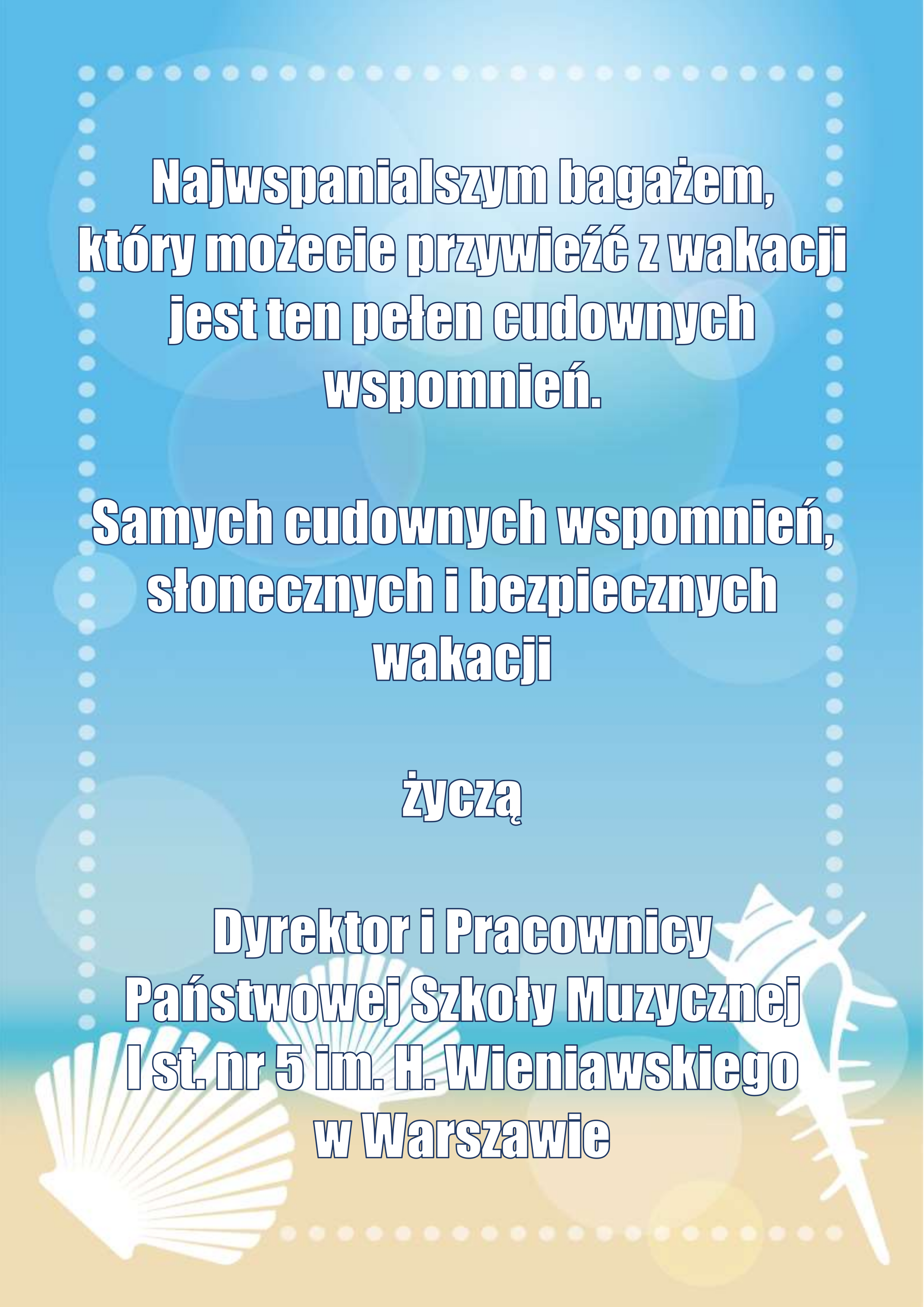 Życzenia na wakacje 2023