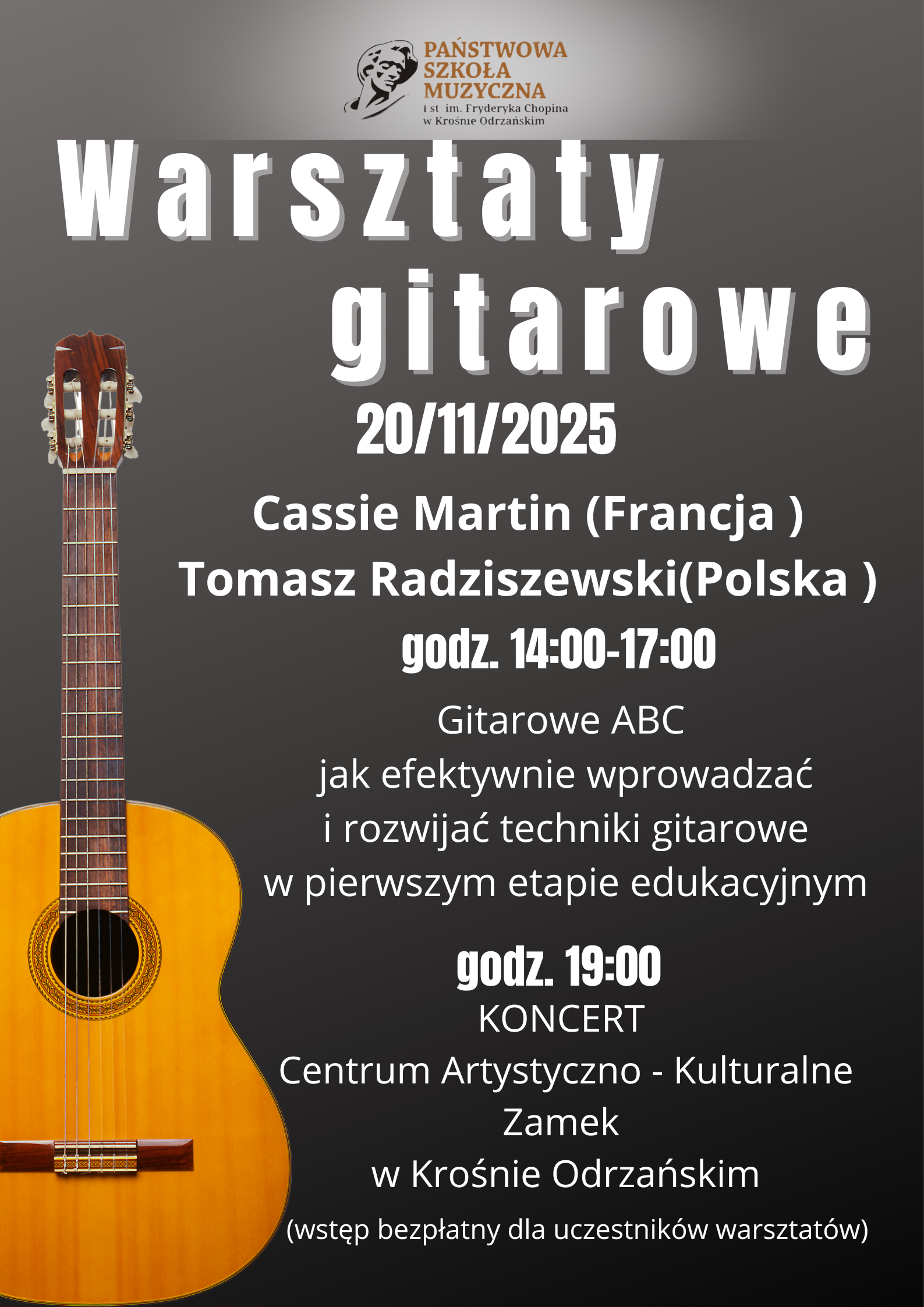 plakat warsztaty gitarowe 20.11.2025