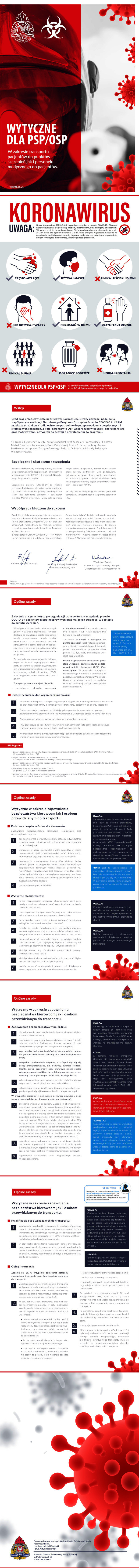 Wytyczne dla PSP i OSP w zakresie transportu pacjentów do punktów szczepień jak i personelu medycznego do pacjentów