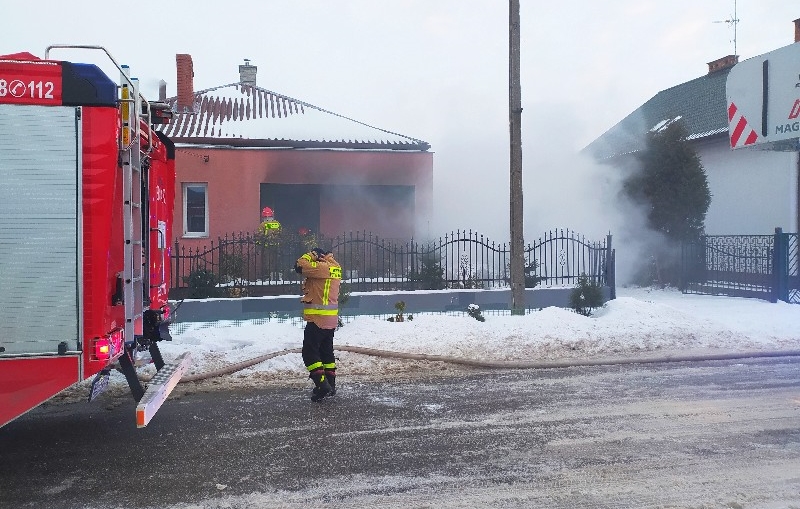Pożar domu w Siedlcach.