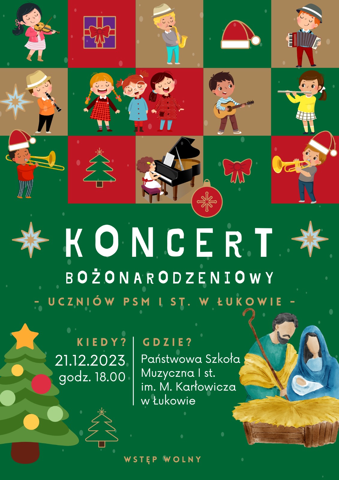 Plakat z informacjami o koncercie